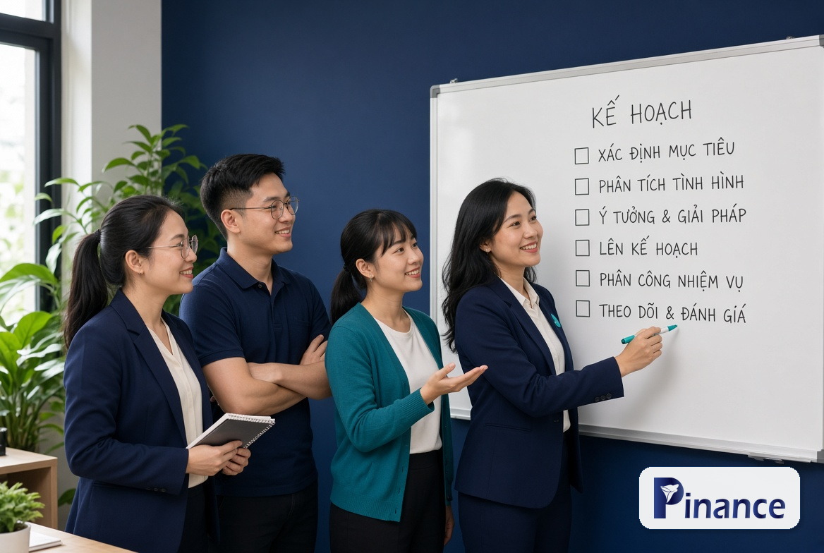 Anh Kế viết lên bảng XML khác bản giấy chuyển đổi, logo Pinance official