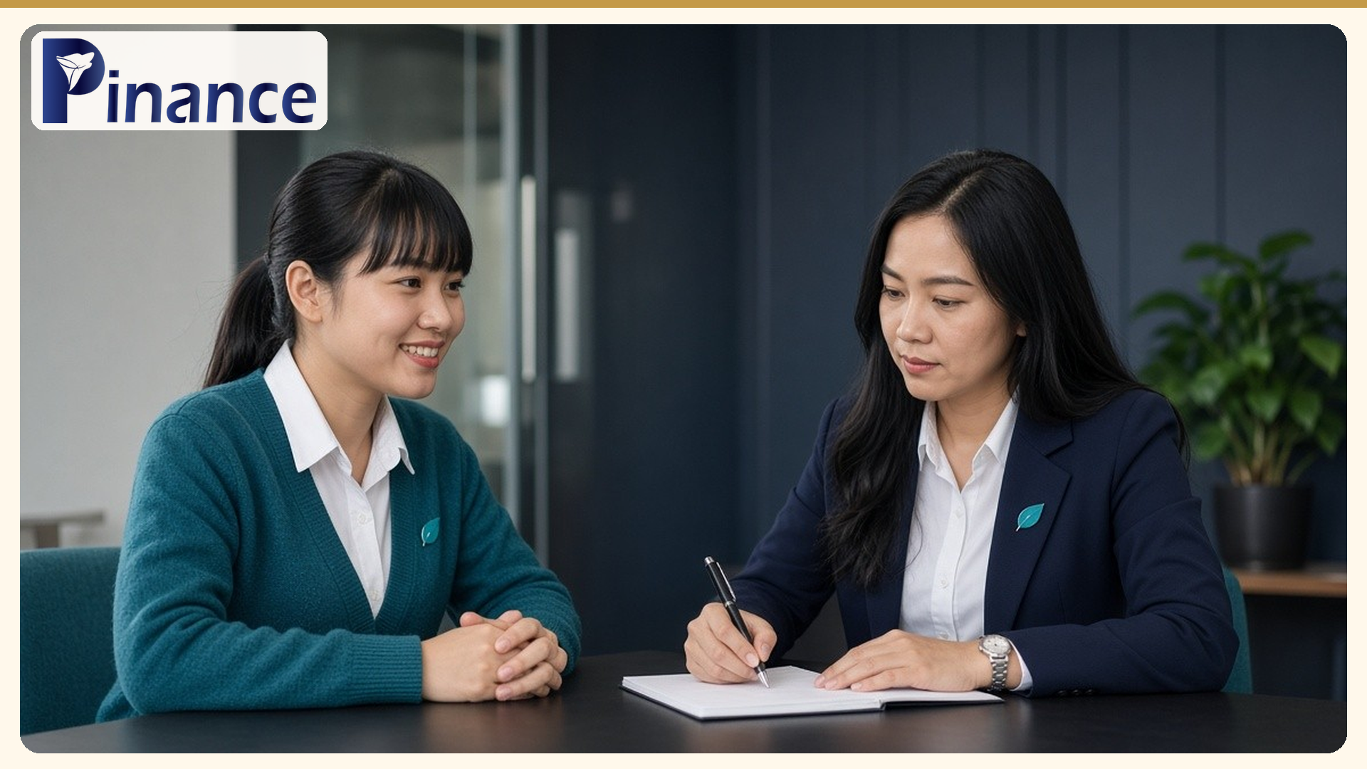 Hai nhân viên kế toán trao đổi và ghi chép bên bàn họp, minh họa bài trần lãi vay 30% giữa công ty mẹ và công ty con trong nước theo Nghị định 255